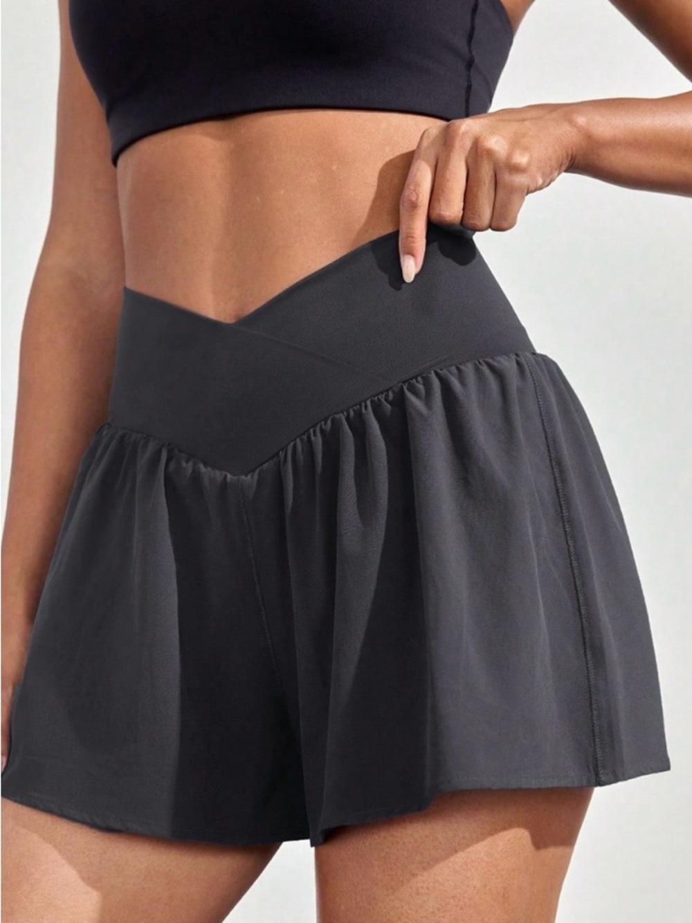 Aerie Offline Crossover Flowy Shorts Iron Gray Women’s S